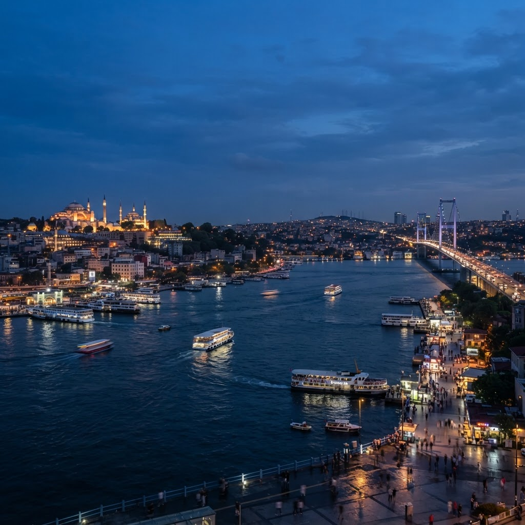 İstanbul Boğazı ve şehir silüeti